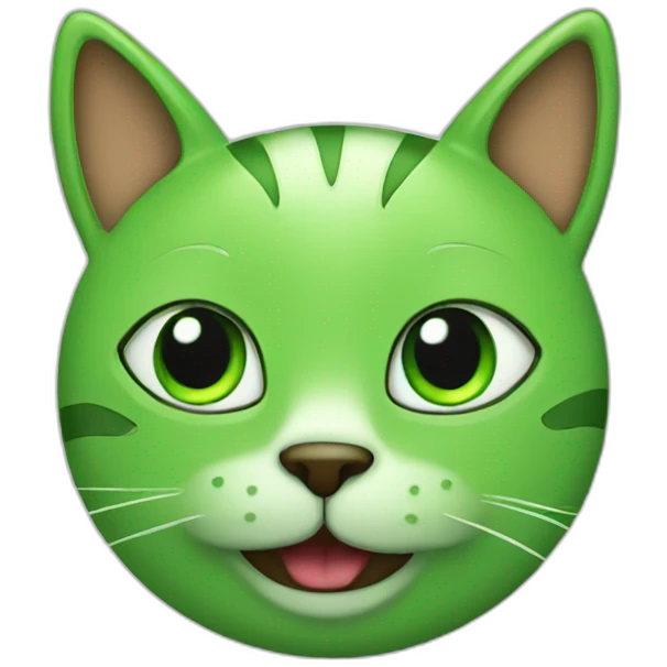 green happy cat emoji