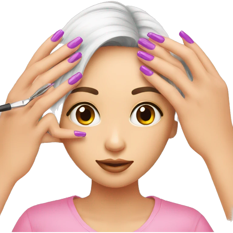 Girl getting her nails done emoji