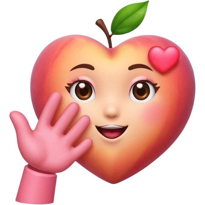 Peach with heart and slap and shake emoji