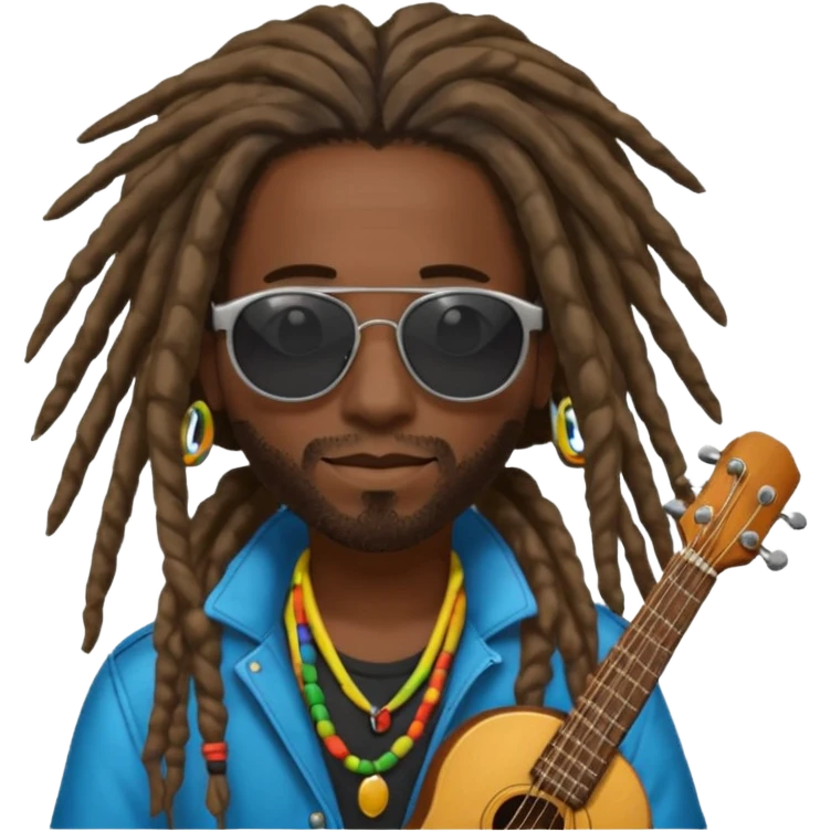 Musician with dreadlocks and sunglasses emoji