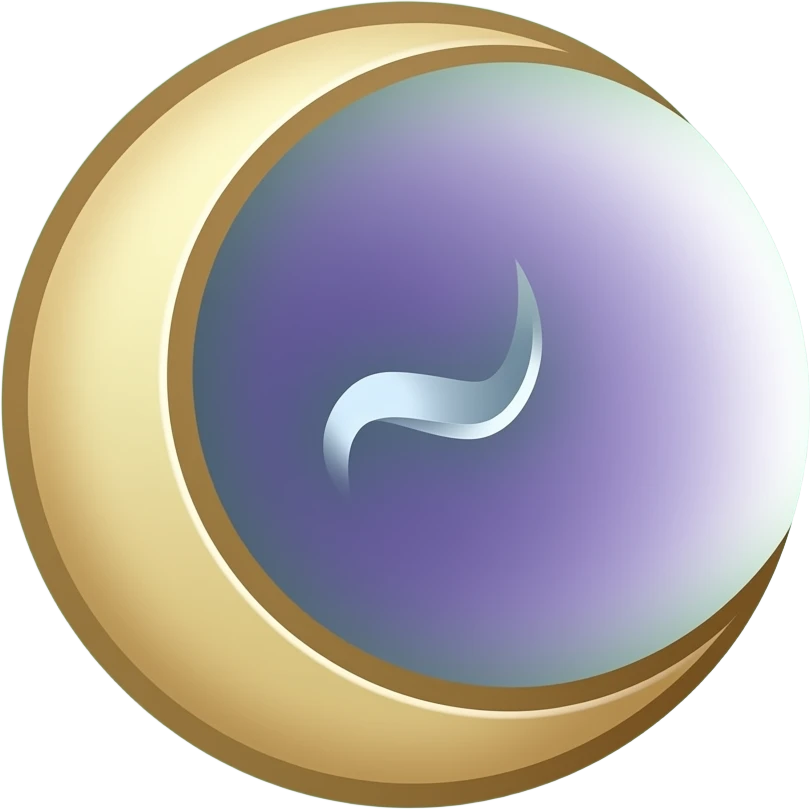 Contraction (🌑): “Dark purple new moon with subtle golden yellow crescent edge and faint green mist, contraction symbol, elegant flat mystical style” emoji