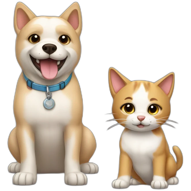 Perro jugando con gato emoji