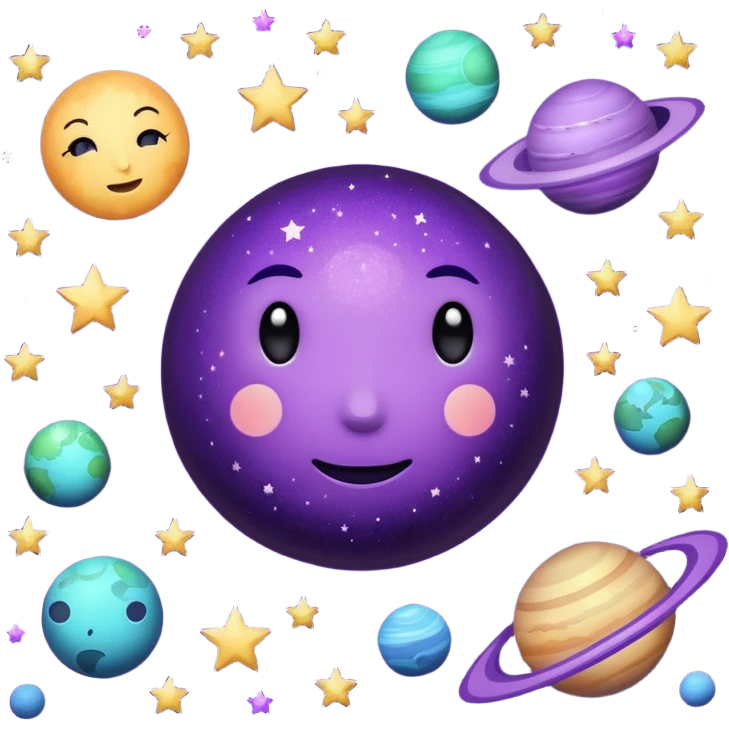 dark matter stars and moons planets and happyness dark purple glitter emoji