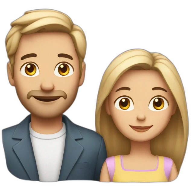 Husband and wife with 2 cats emoji
