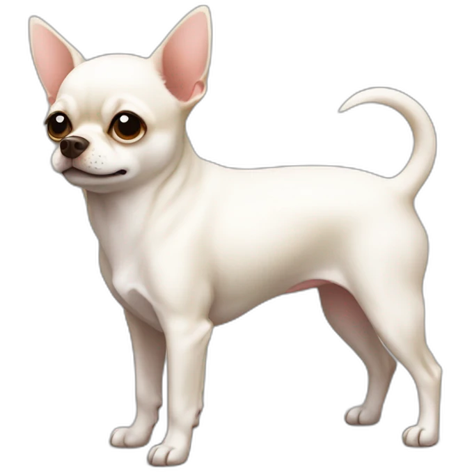 little dog pincher kinda chihuahua white little fat emoji