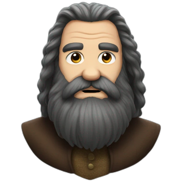 Bold Hagrid with a giant beard emoji