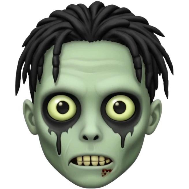 zombie boy with black dreads emoji