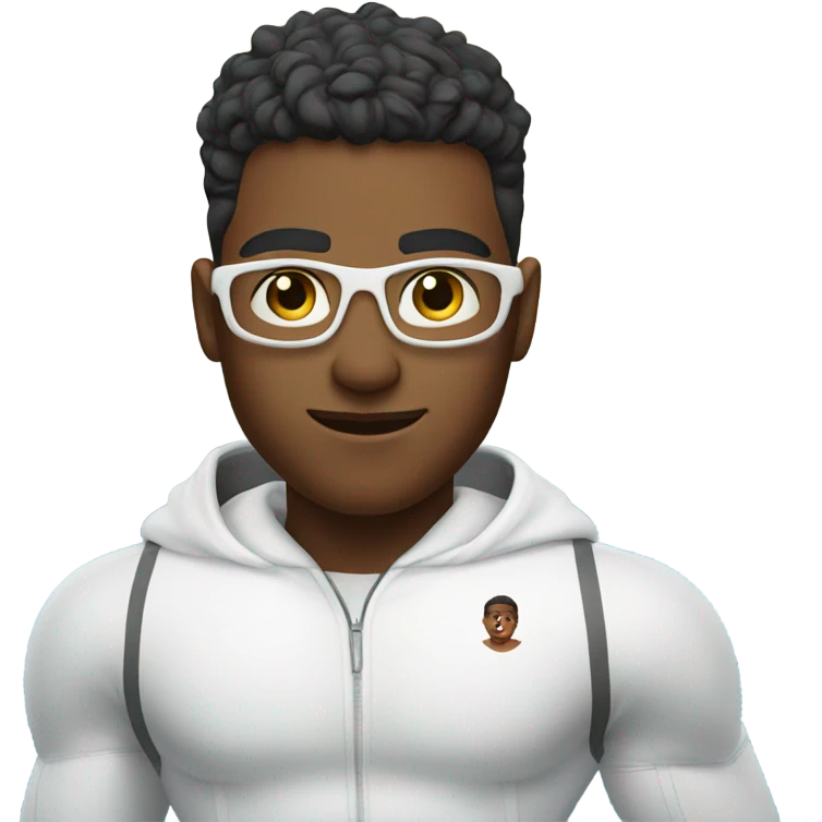 male in white sportswear emoji