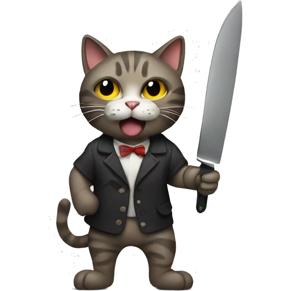 cat holding a knife emoji
