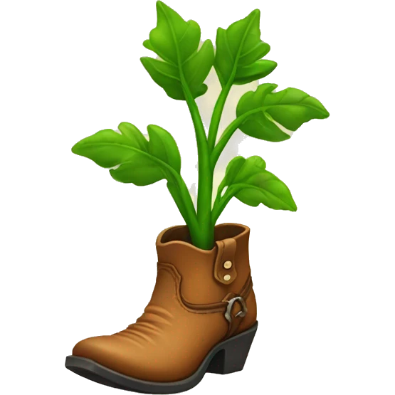 Plant in a cowboy boot emoji