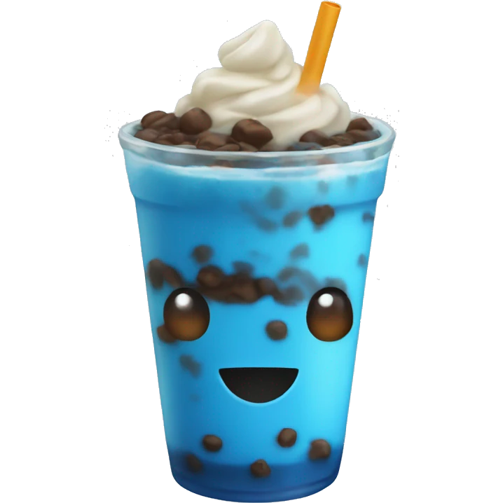 Blue drink with boba emoji