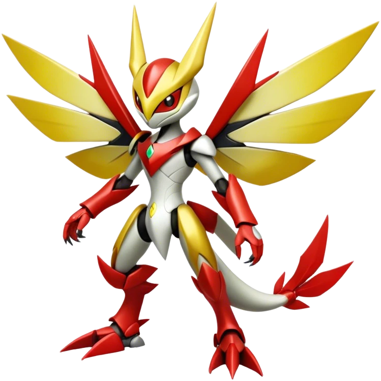 Cute Cool Edgy Shiny Ethereal Legendary Kartana-Digimon-Scizor-hybrid full body emoji