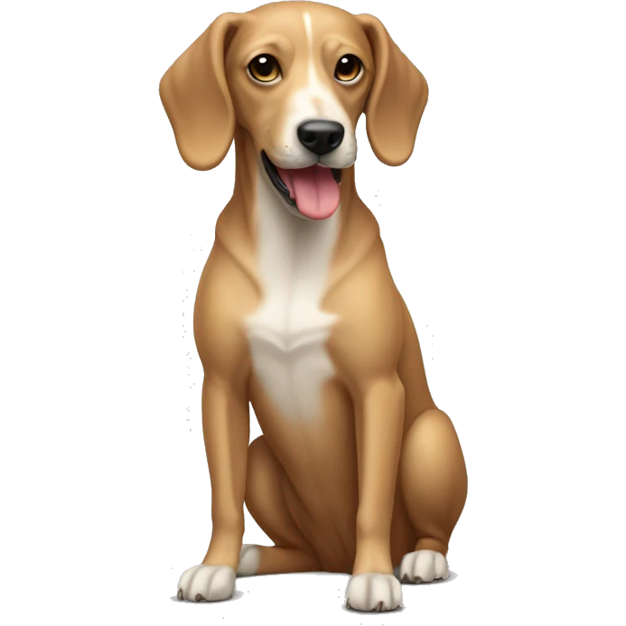 a full body mid size capuccino color ratcha dog with very long snout emoji