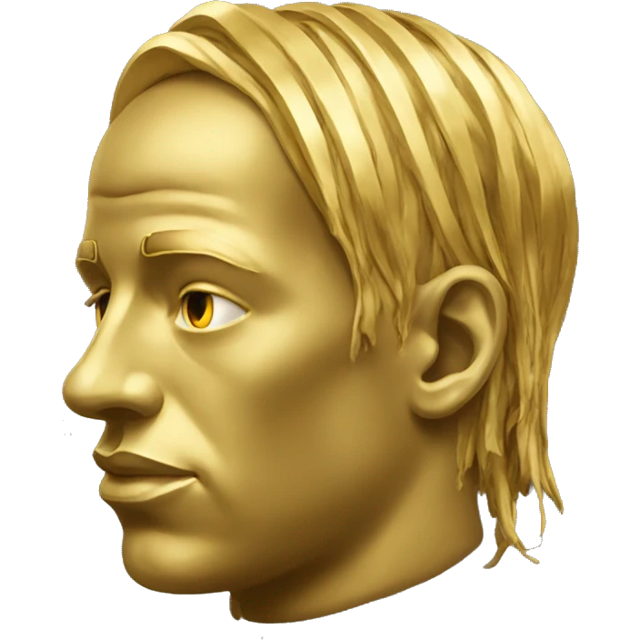 Golden ancient head sculpture  travis scott head emoji