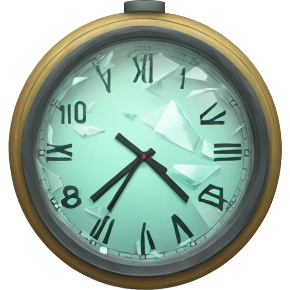 clock with broken glass screen  emoji