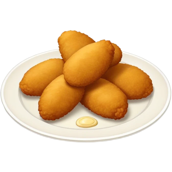 Croquetas de pollo en un plato blanco  emoji