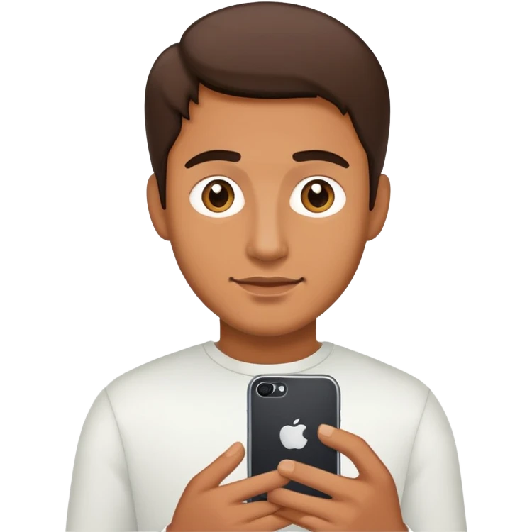 A man with his iphone emoji