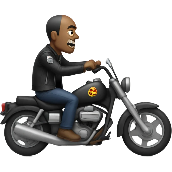 Scary man on a motorcycle emoji