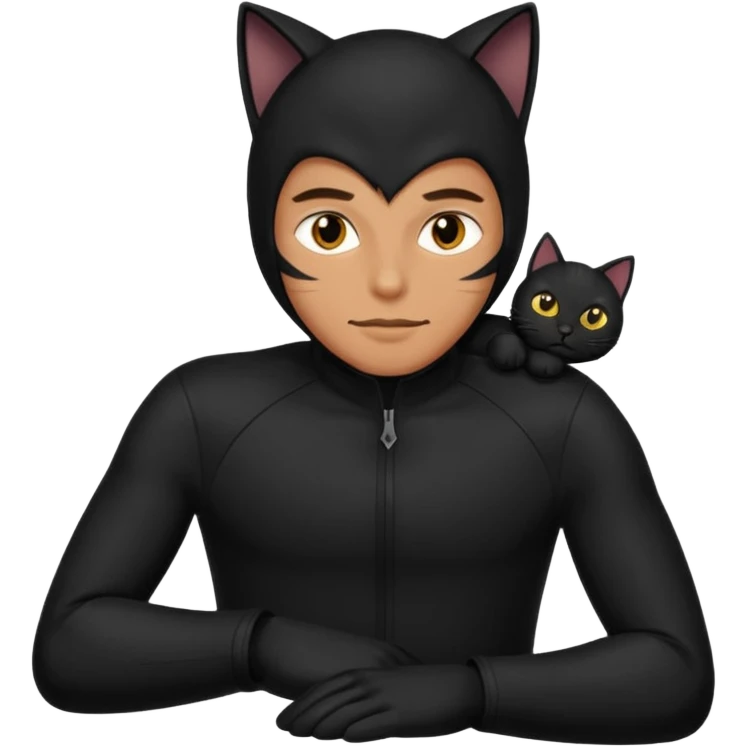 man in a cat suit laying down  emoji