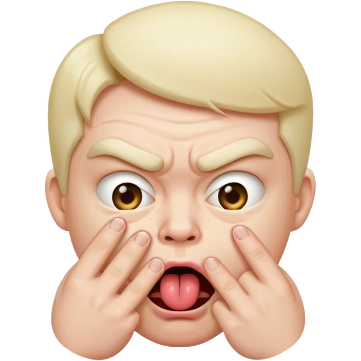 Quelqu’un ou quelque chose de bizarre qui tire la langue en tirant ses joue avec ses doits en mode t’a trop le seum emoji