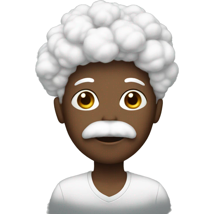 person with cotton emoji
