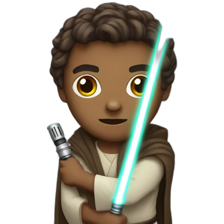 Jedi with light saber emoji