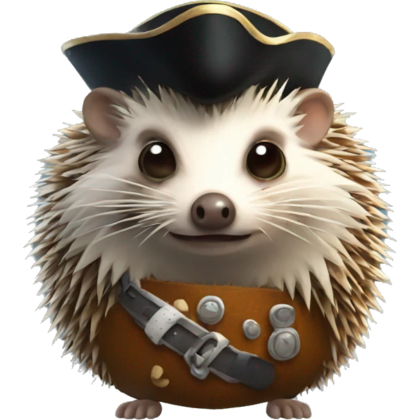 hedgehog pirate with an eye patch emoji