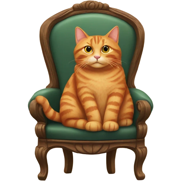 Red tabby sitting on a chair. emoji