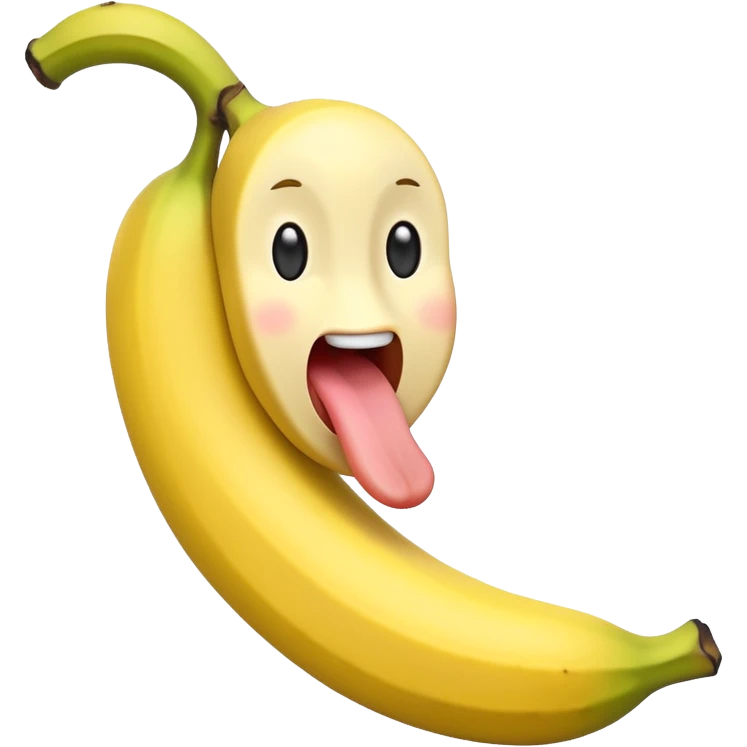 Banana sticking tongue out emoji