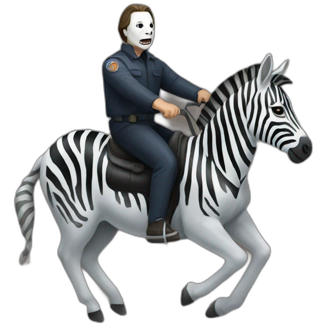 michael myers riding a zebra emoji