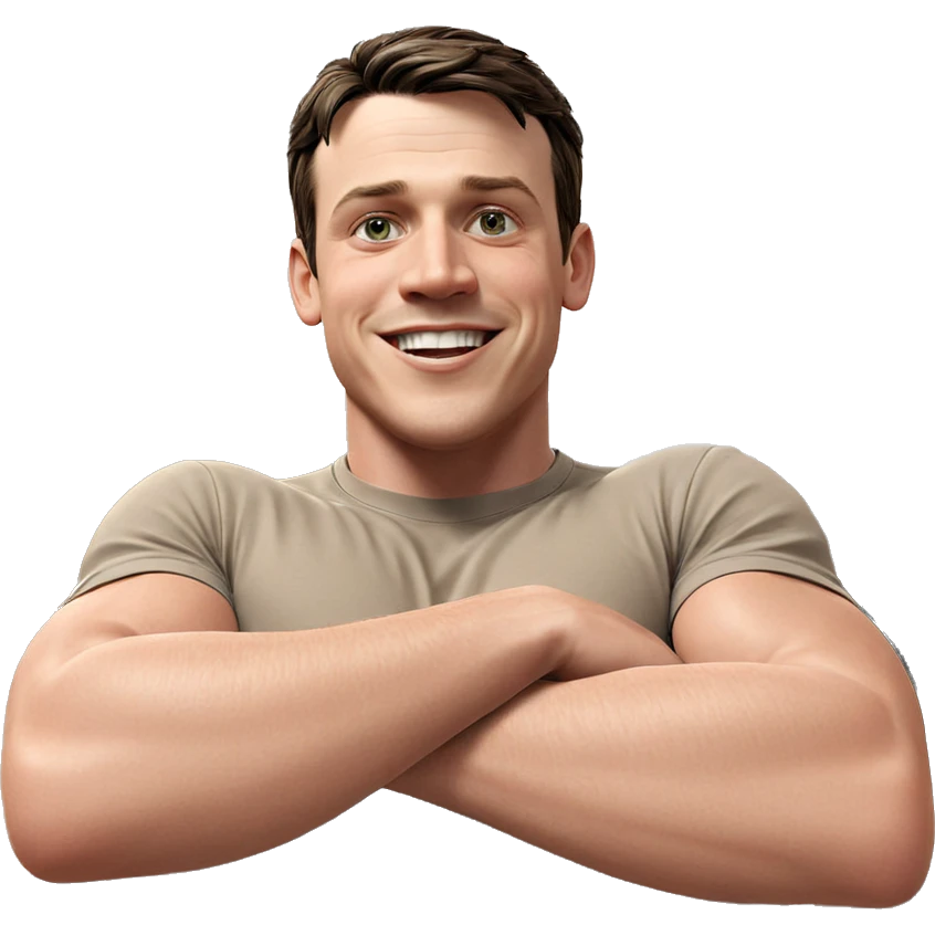 muscular male smiling indoors emoji