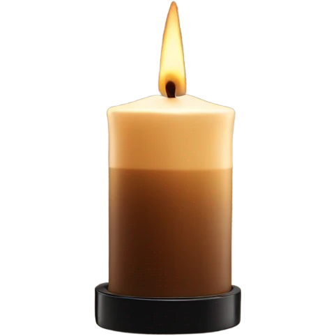 Brown candle with Chanel logo emoji