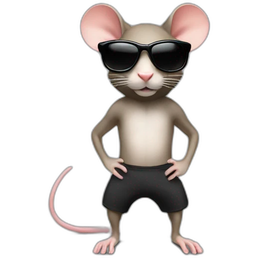 Rat fitness body with sunglass emoji