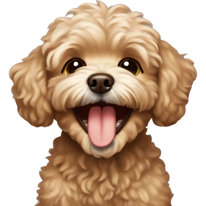 brown maltipoo laughing emoji