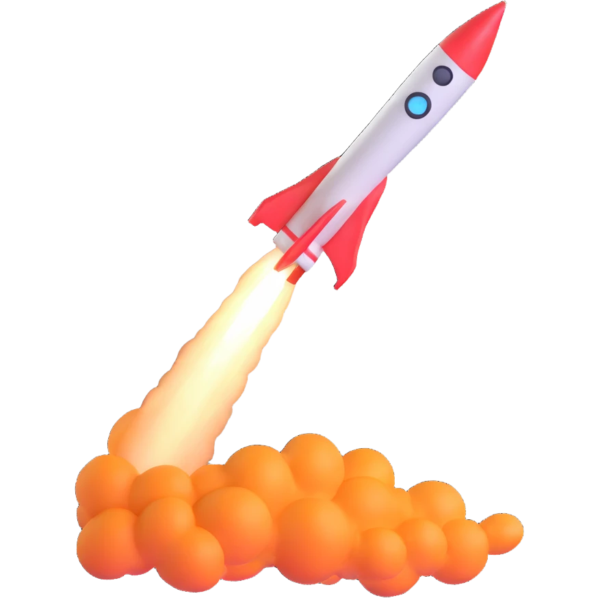 fast rocket with speed trail emoji