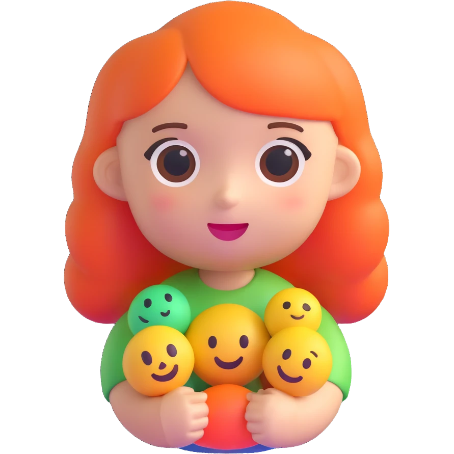 boneca, cute doll, microsoft style 3d fluent emoji, colorful, smooth shading, no text emoji