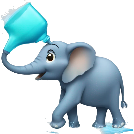 Elephant spraying water  emoji