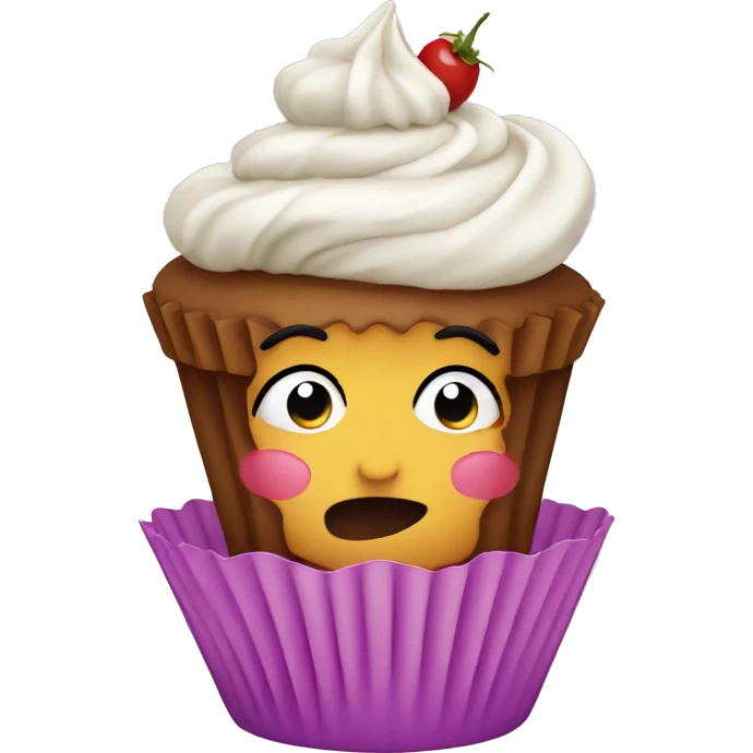 Eating cupcake emoji