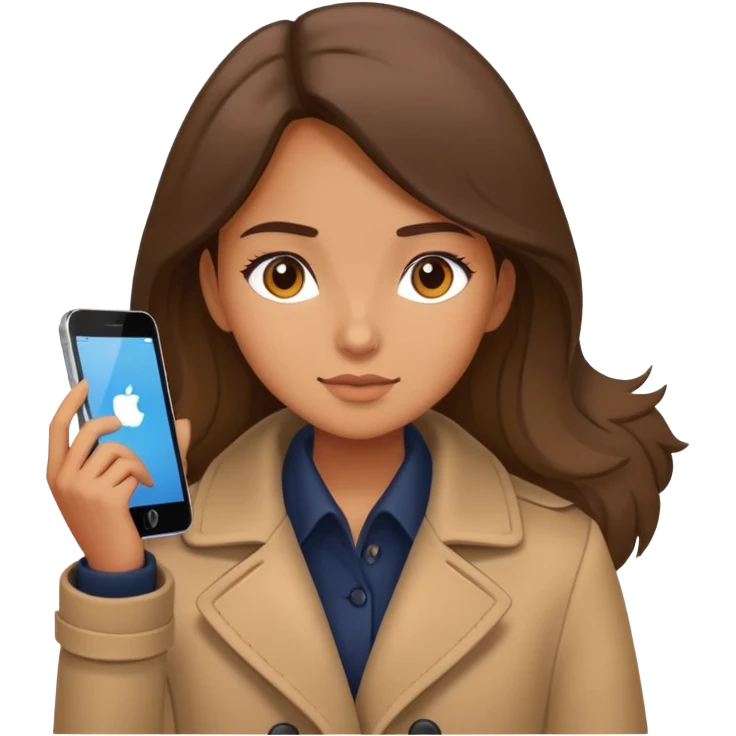 girl in coat working emoji