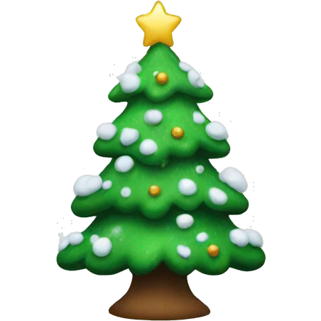 christmas tree with snow emoji