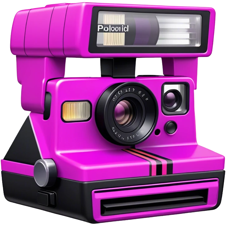 Pink, black, and purple Polaroid 637 Spice Cam camera emoji