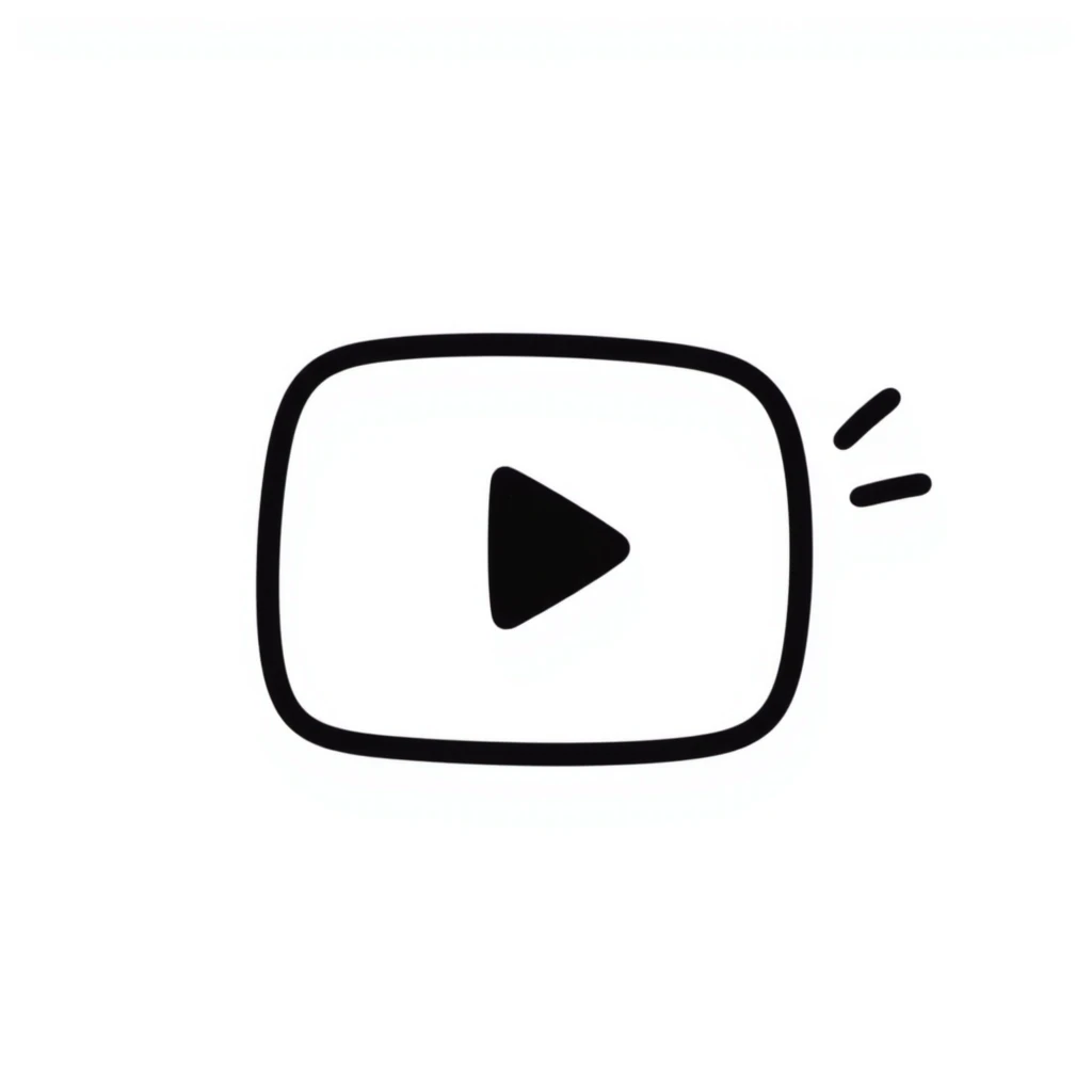 YouTube logo hand drawn doodle style emoji