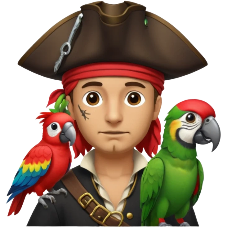 pirate and parrot emoji