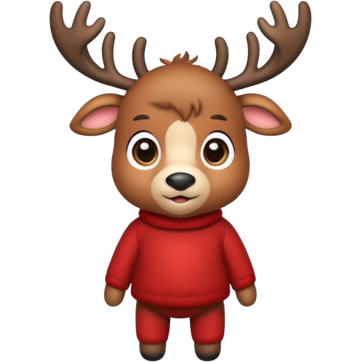 reindeer baby  cute, full body , sweater  emoji