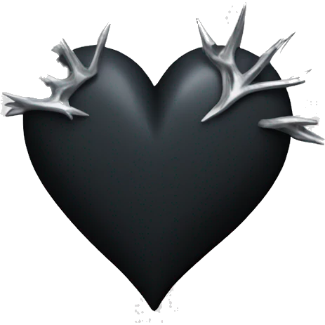 Black heart with silver thorns around it emoji