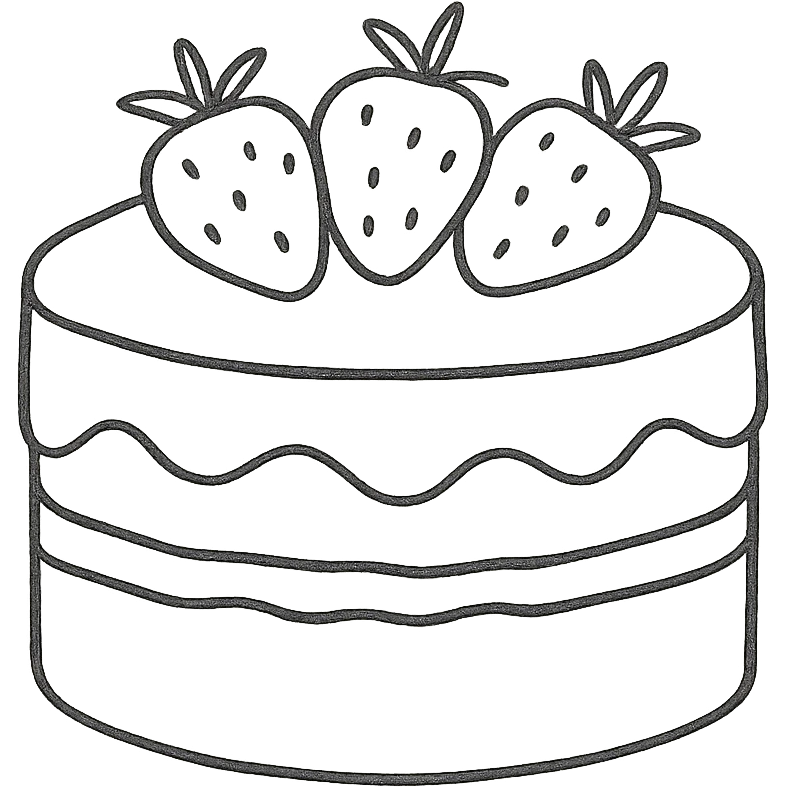 white cake with strawberries on top emoji