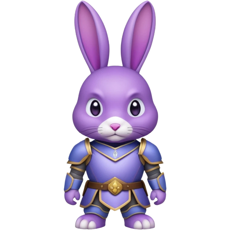 conejo morado con x en los ojos con armadura  emoji