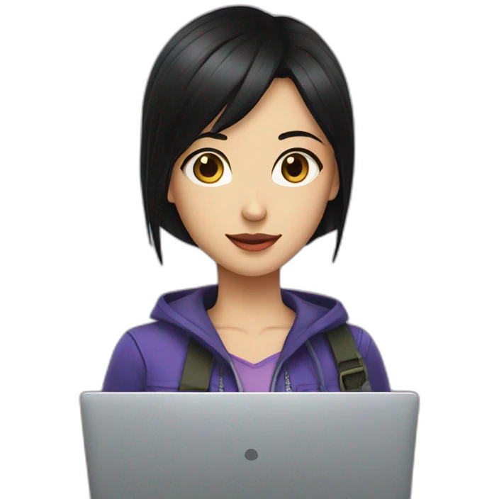 nico-robin-with-a-macbook emoji