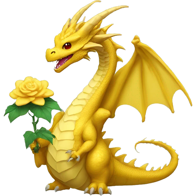 king ghidorah holding flower emoji