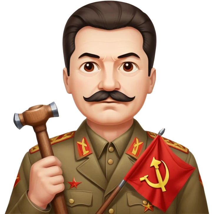 Stalin holding USSR flag emoji